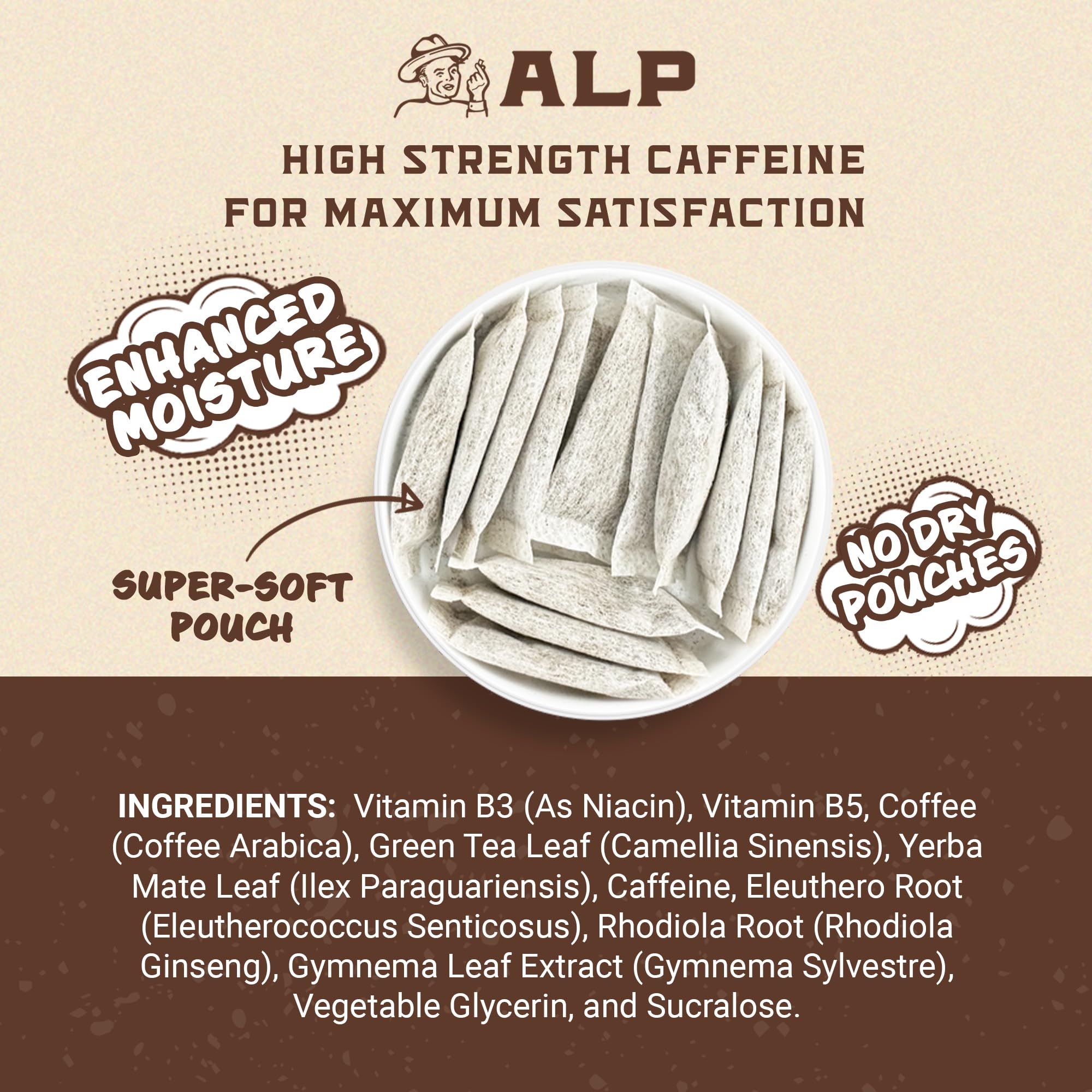 Pouch opened for ALP Supply Co Coffee Break during workout or work session.