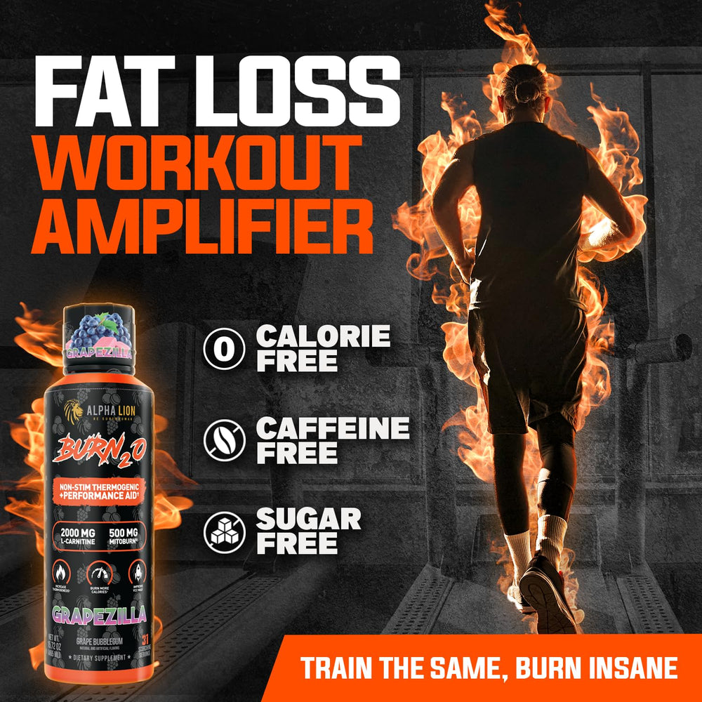 Serving glass with Burn2O for a zero-calorie energy shot.
