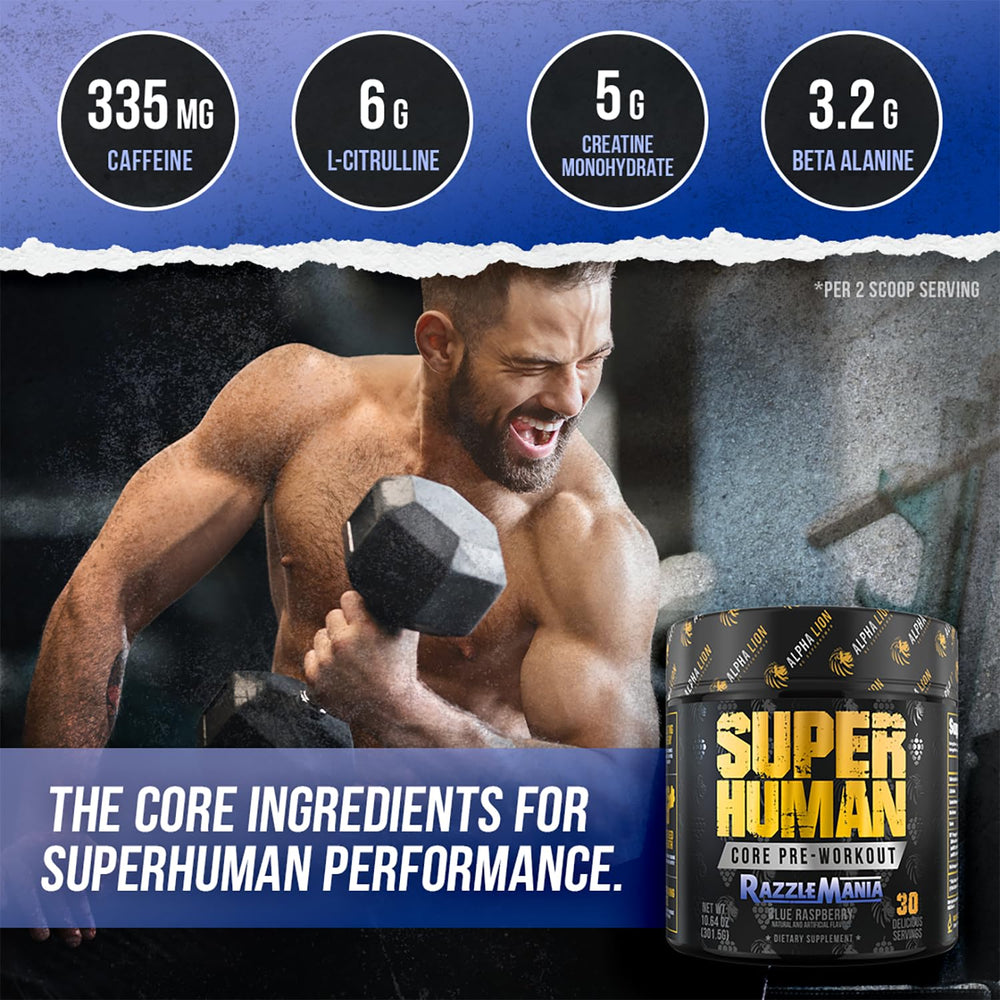 Creatine Monohydrate from ALPHA LION Core Pre-Workout supports strength.