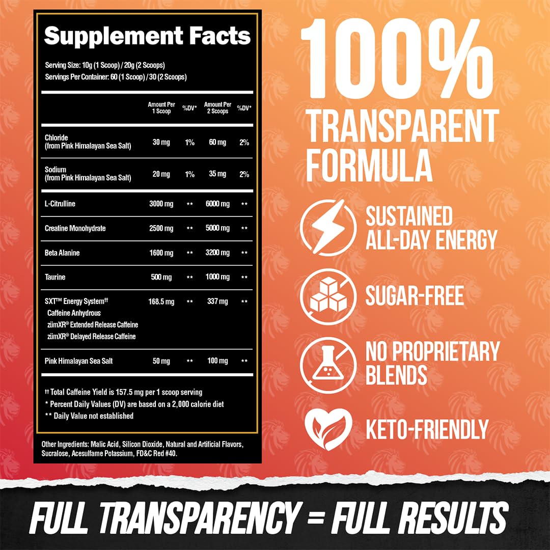 ALPHA LION Core Pre-Workout Apple Punch flavor image signals refreshing taste