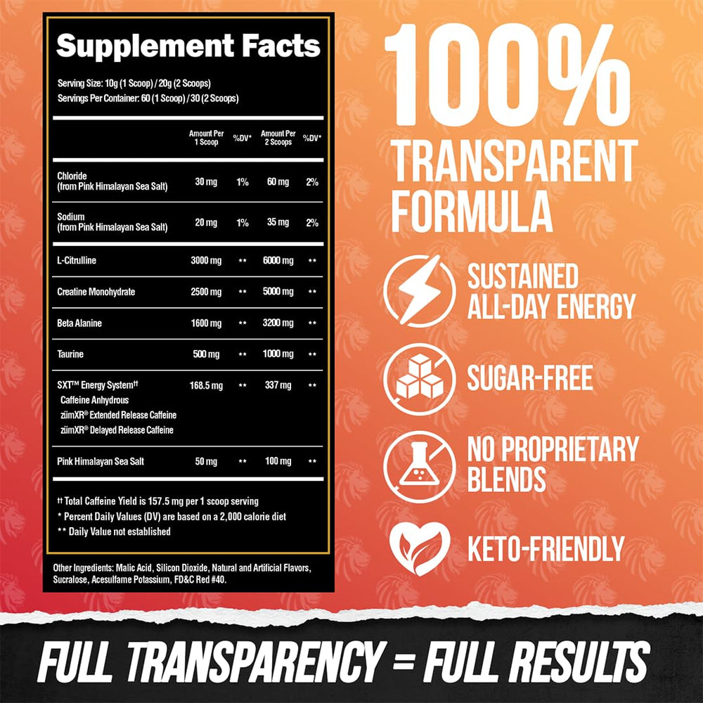 ALPHA LION Core Pre-Workout Apple Punch flavor image signals refreshing taste