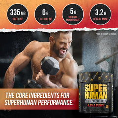 ALPHA LION Core Pre-Workout powder being mixed in a glass for a pre‑workout ritual.