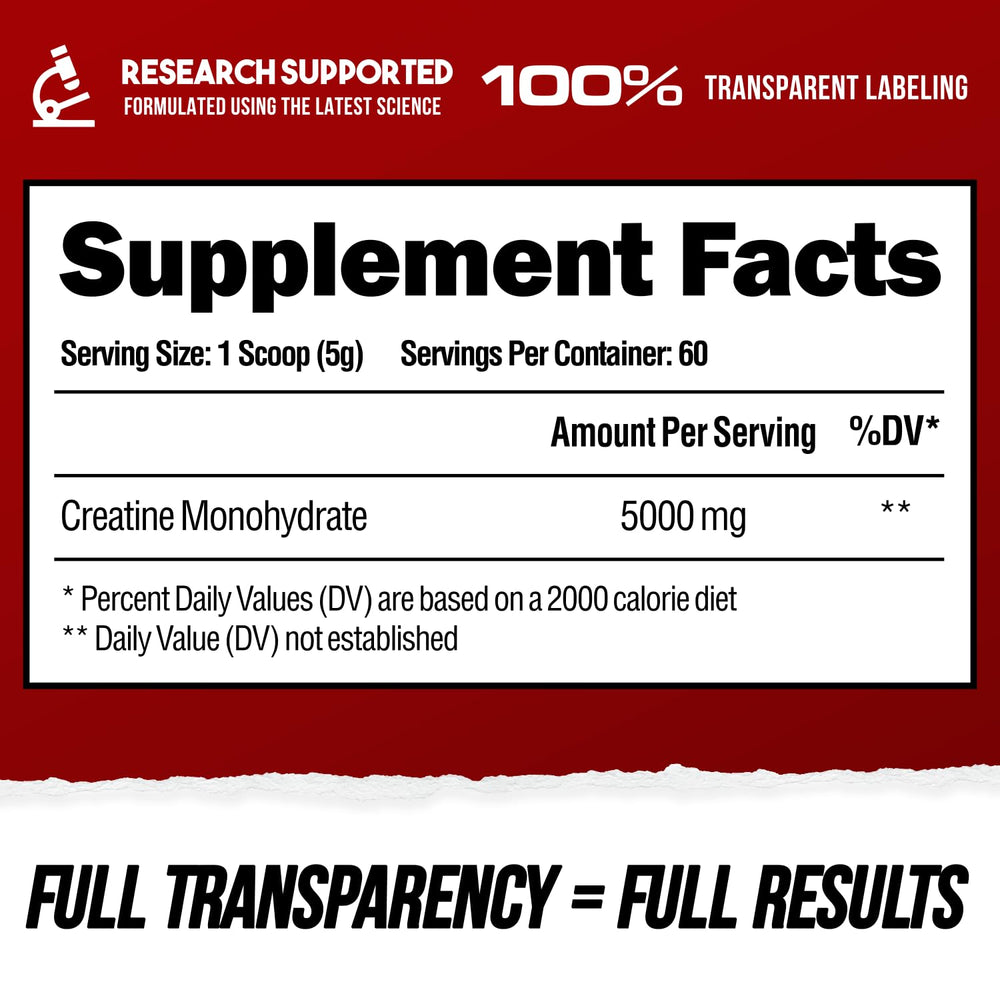 ALPHA LION Creatine Monohydrate Powder label close-up.