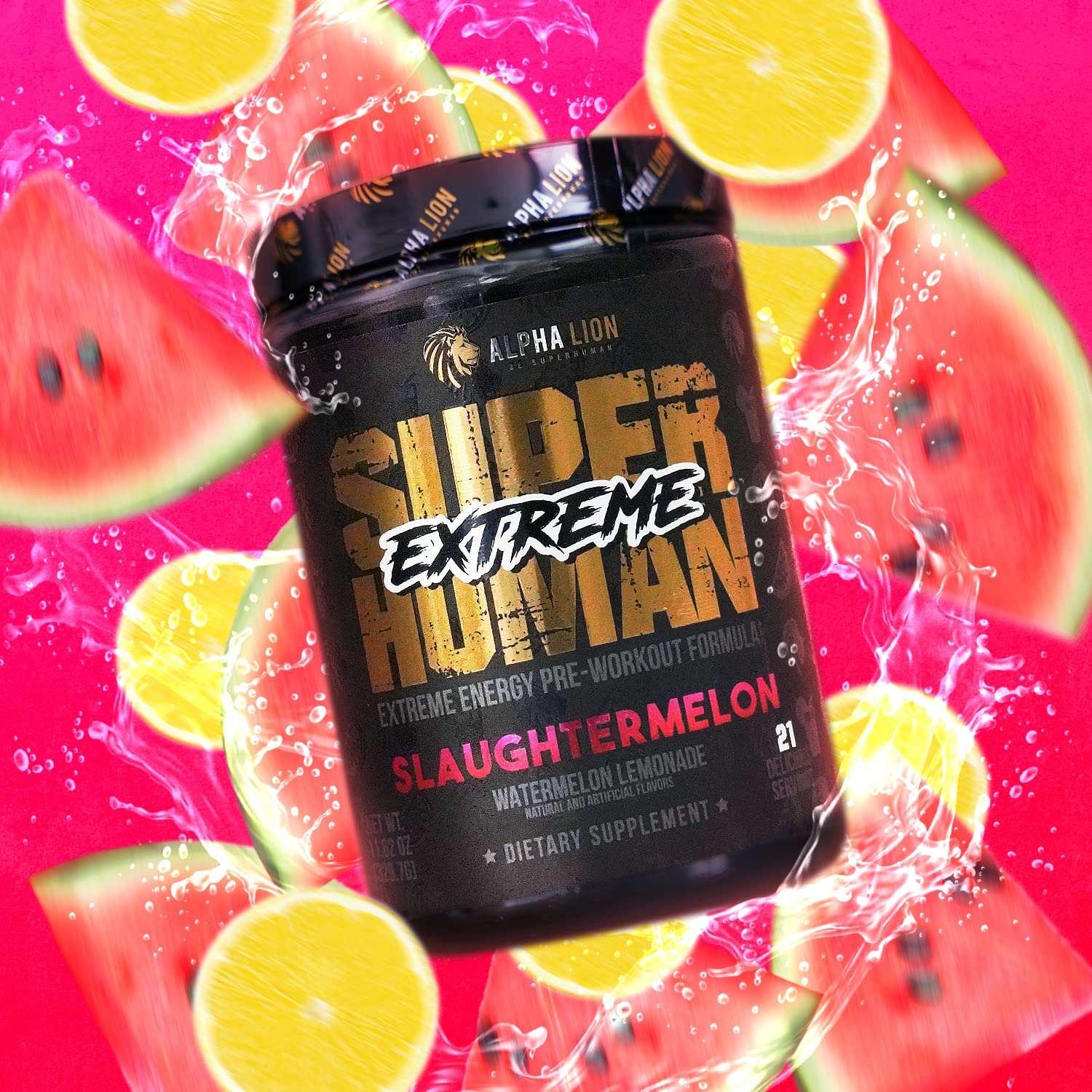 Alpha Lion Extreme pre-workout served in a glass during a high‑intensity session.