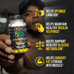 Gains Candy capsules close-up ready for workout fueling