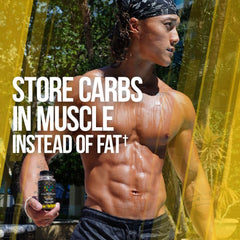 Gains Candy label view featuring DHB GlucoVantage for carb management