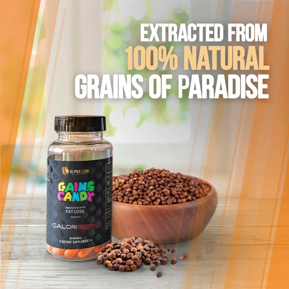 ALPHA LION Gains Candy foil packaging highlights premium natural formula.
