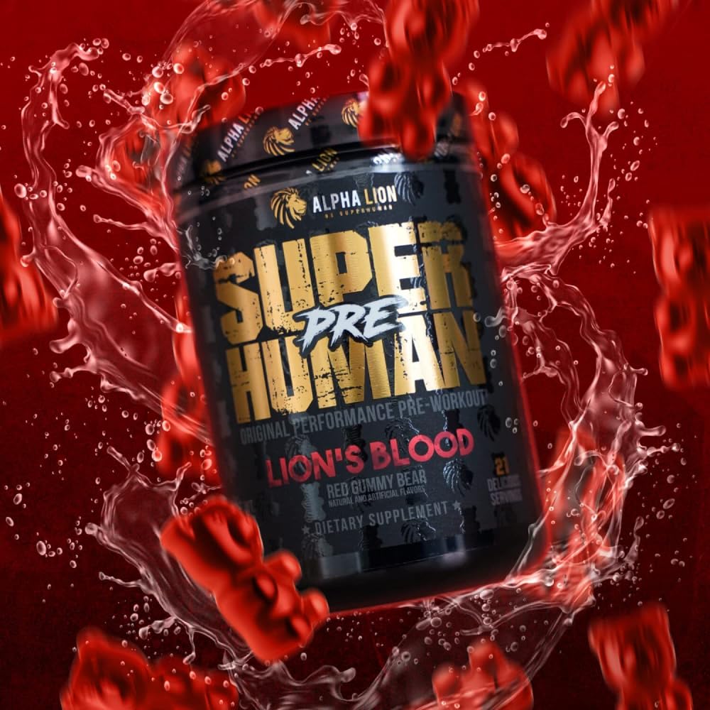 ALPHA LION Lions Blood flavor graphic emphasizing grape-like taste.