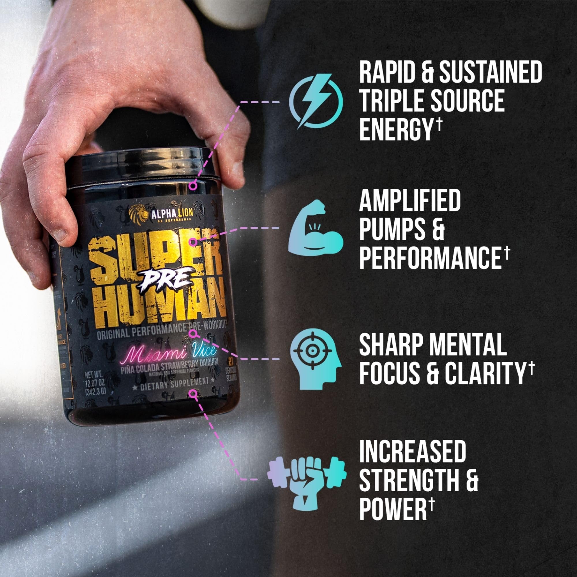 ALPHA LION nitric oxide pump graphic visualizing enhanced blood flow.