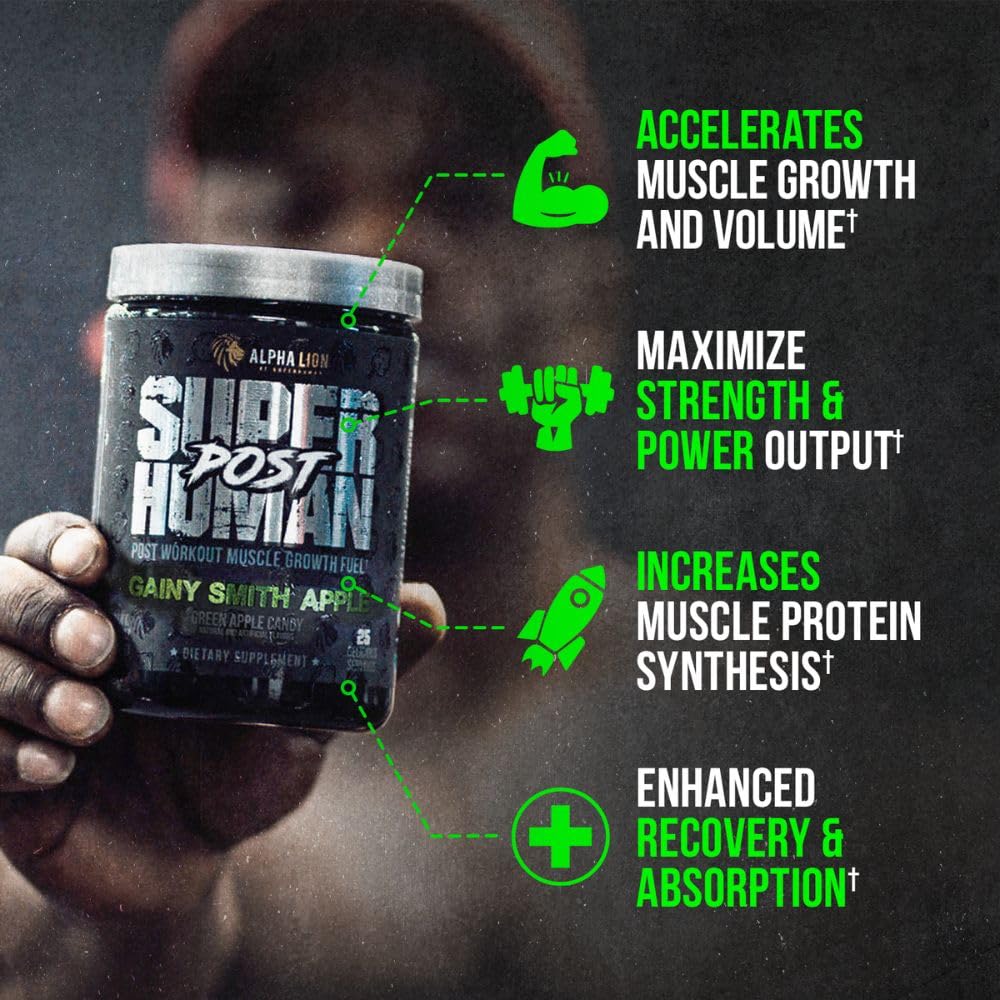Alpha Lion post-workout powder scoop dispensing for quick, convenient mixing.