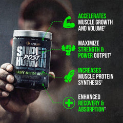 Alpha Lion post-workout powder scoop dispensing for quick, convenient mixing.
