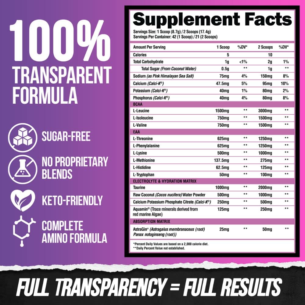 ALPHA LION Superhuman Intra powder being poured for pre or post workout mix
