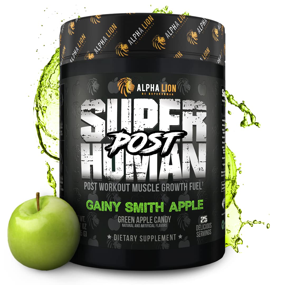 Alpha Lion Superhuman Post-Workout Recovery tub front offers a potent post-workout recovery option.