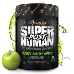 Alpha Lion Superhuman Post-Workout Recovery tub front offers a potent post-workout recovery option.