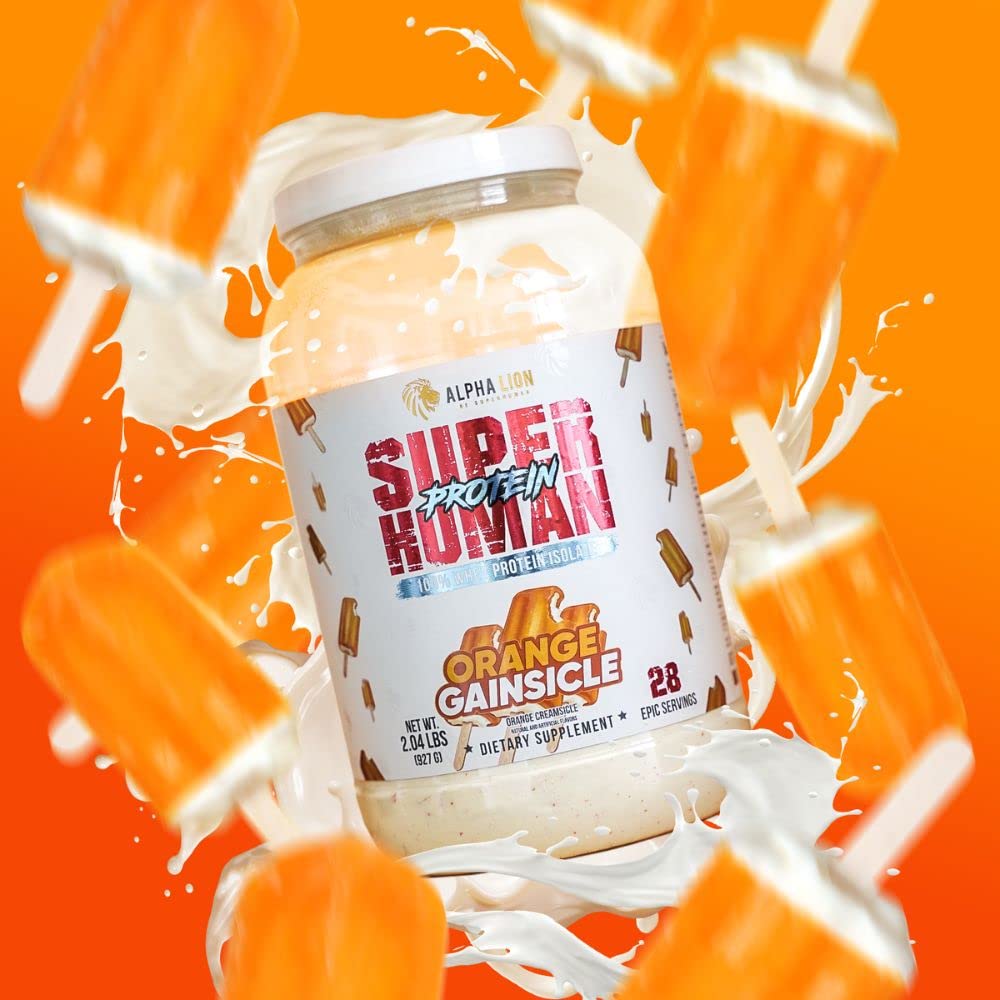 ALPHA LION Superhuman Whey 28 Servings label emphasizing value