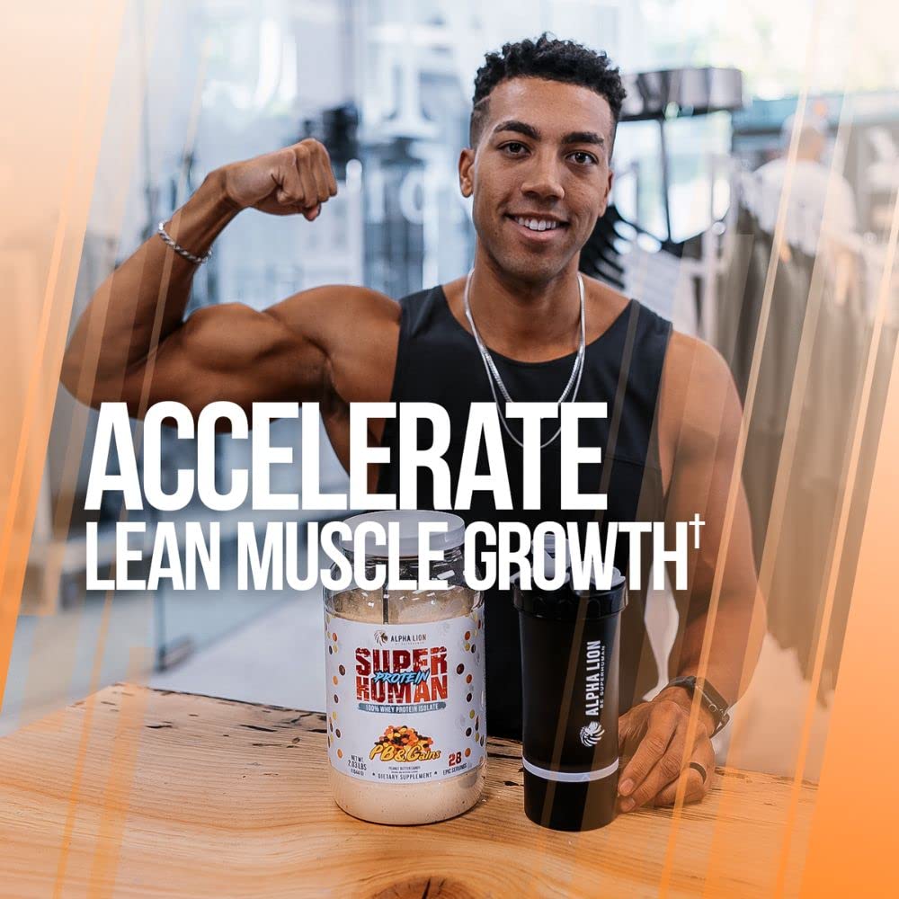 ALPHA LION Superhuman Whey Orange Gainsicle shaker ready for mixing