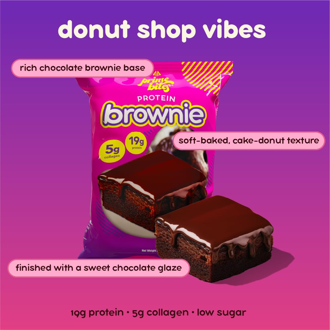 Alpha Prime Prime Bites brownie glazed pumpkin spice, seasonal protein brownie
