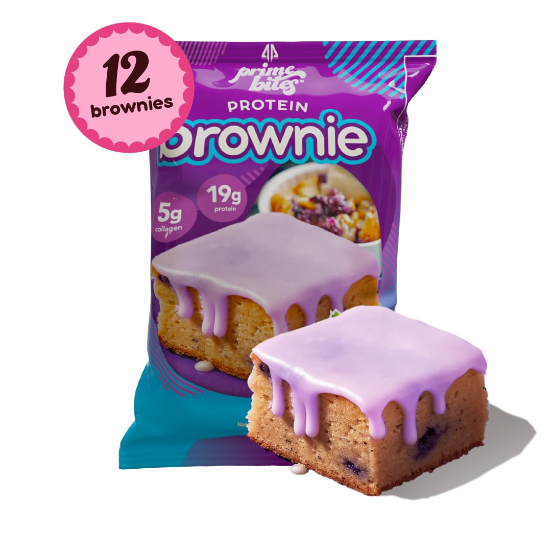Alpha Prime Prime Bites brownie ingredient shot emphasizes whey protein and collagen.