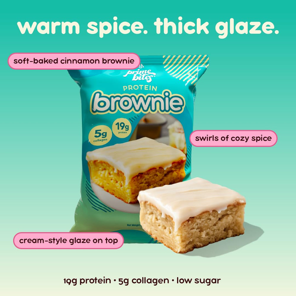 Alpha Prime Prime Bites Brownie glazed pumpkin spice delivers seasonal flavor for post-workout treat.