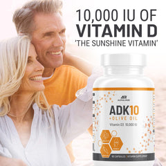 Alpha Rise ADK10 olive oil drop illustrating fat-based absorption aid.