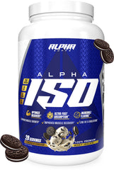 Alpha Supps ISO whey isolate powder scoop for post-workout protein.