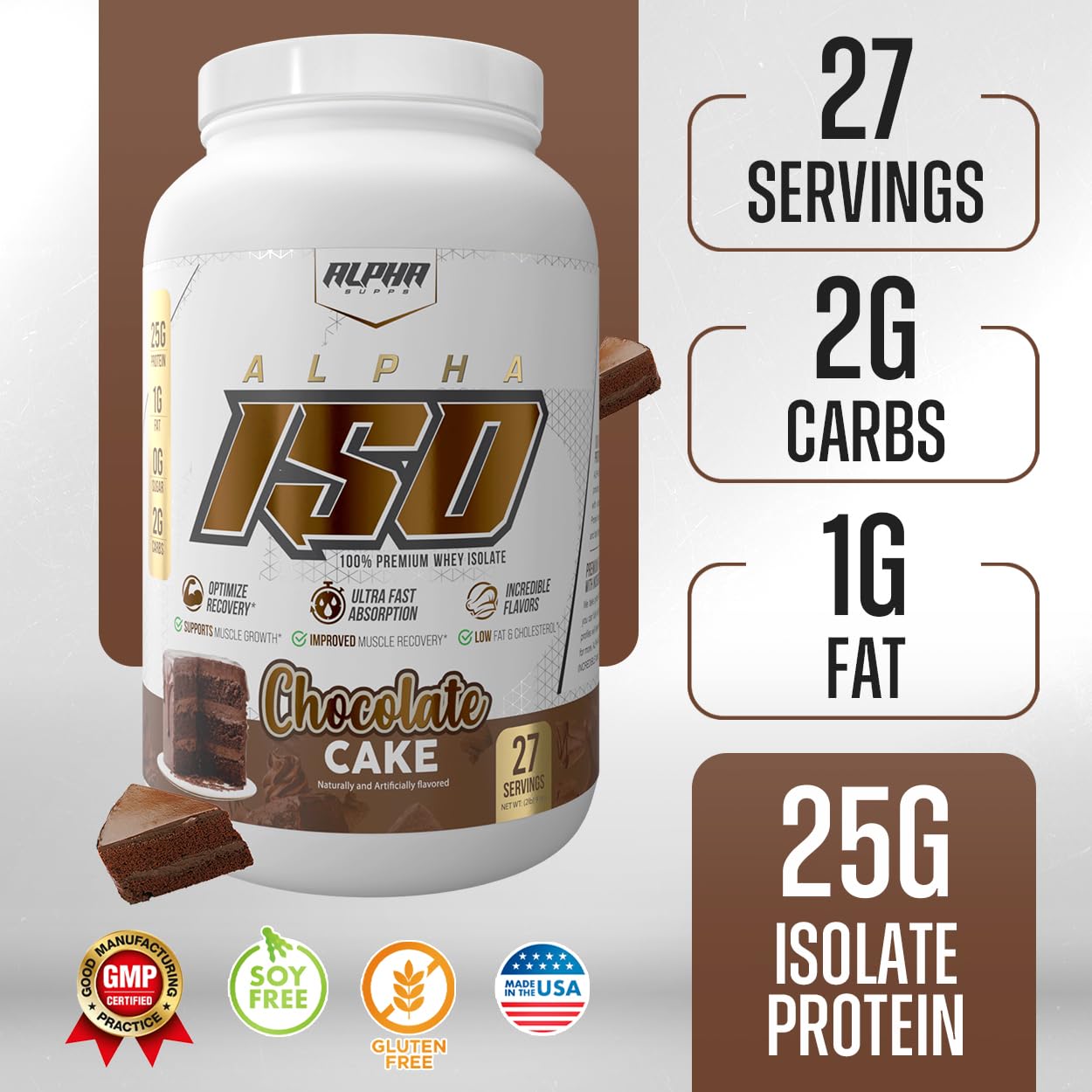 Alpha Supps ISO whey mixing glass with powder and water ready.