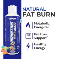 Blue Gummy flavor Alpha Supps L Carnitine Liquid 3000 close up