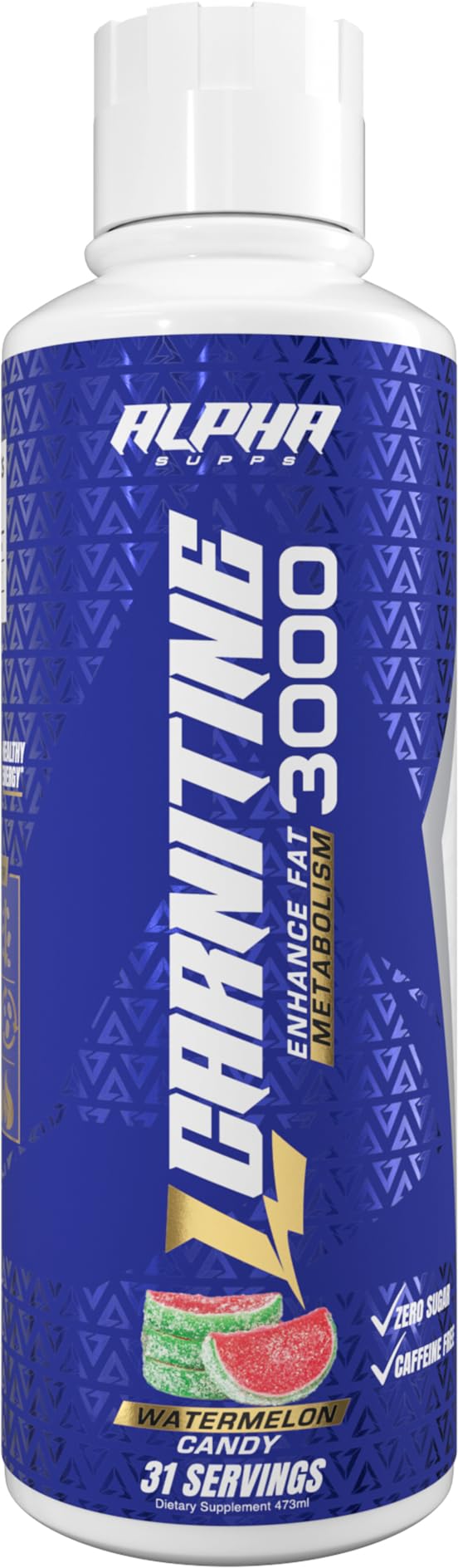 Alpha Supps Liquid L-Carnitine 3000 bottle for caffeine-free workout energy