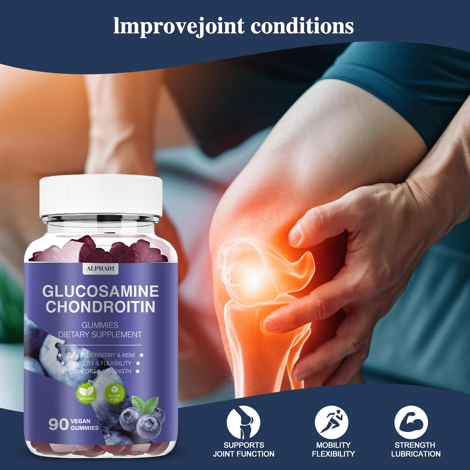 ALPHA01 Elderberry-enriched gummies promoting antioxidant immune support.