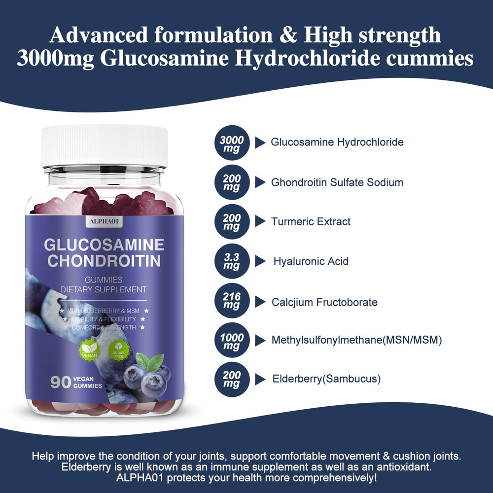 ALPHA01 Gummies close-up highlighting soft chew texture for daily mobility.