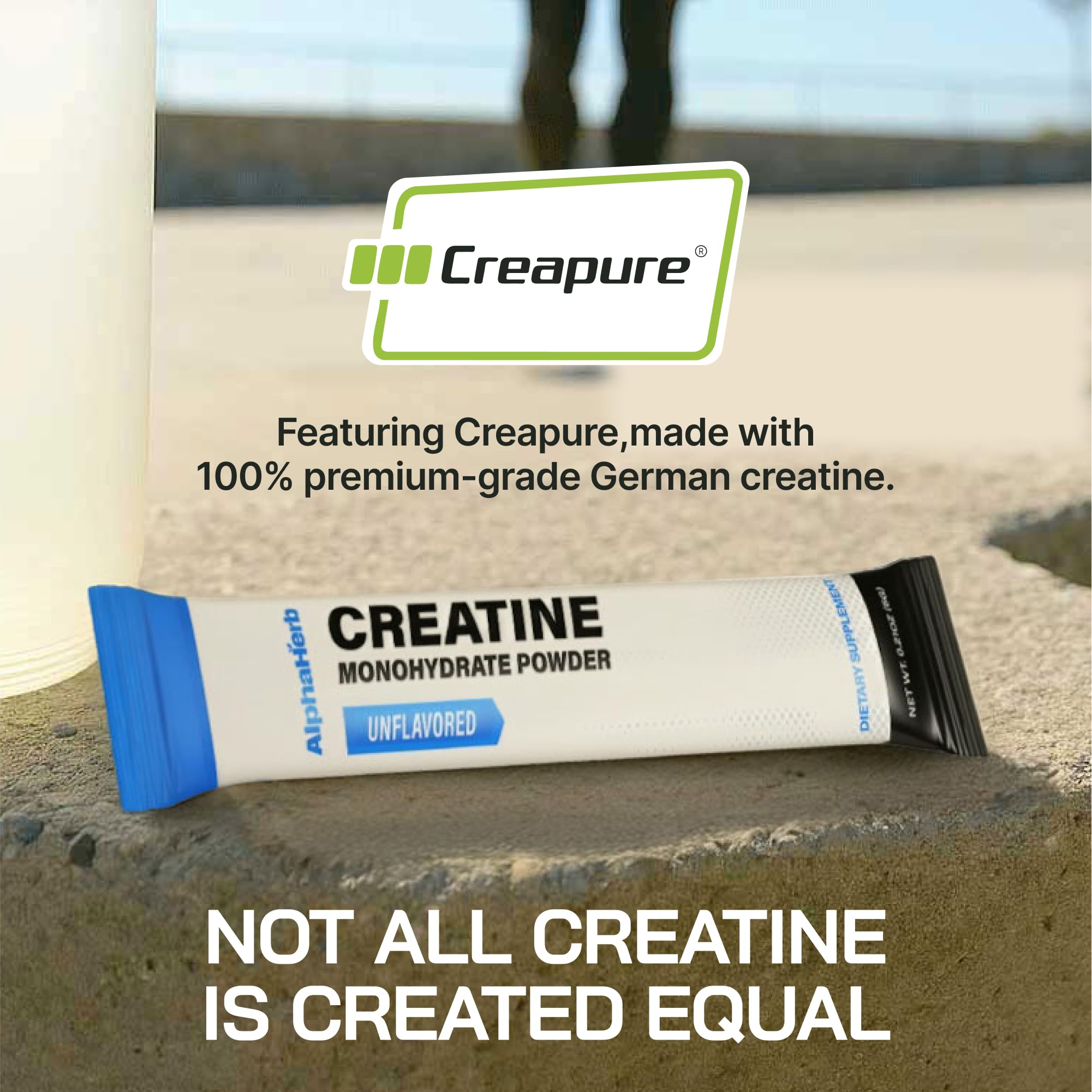 AlphaHerb Creatine unflavoured powder, no sugar or fillers.