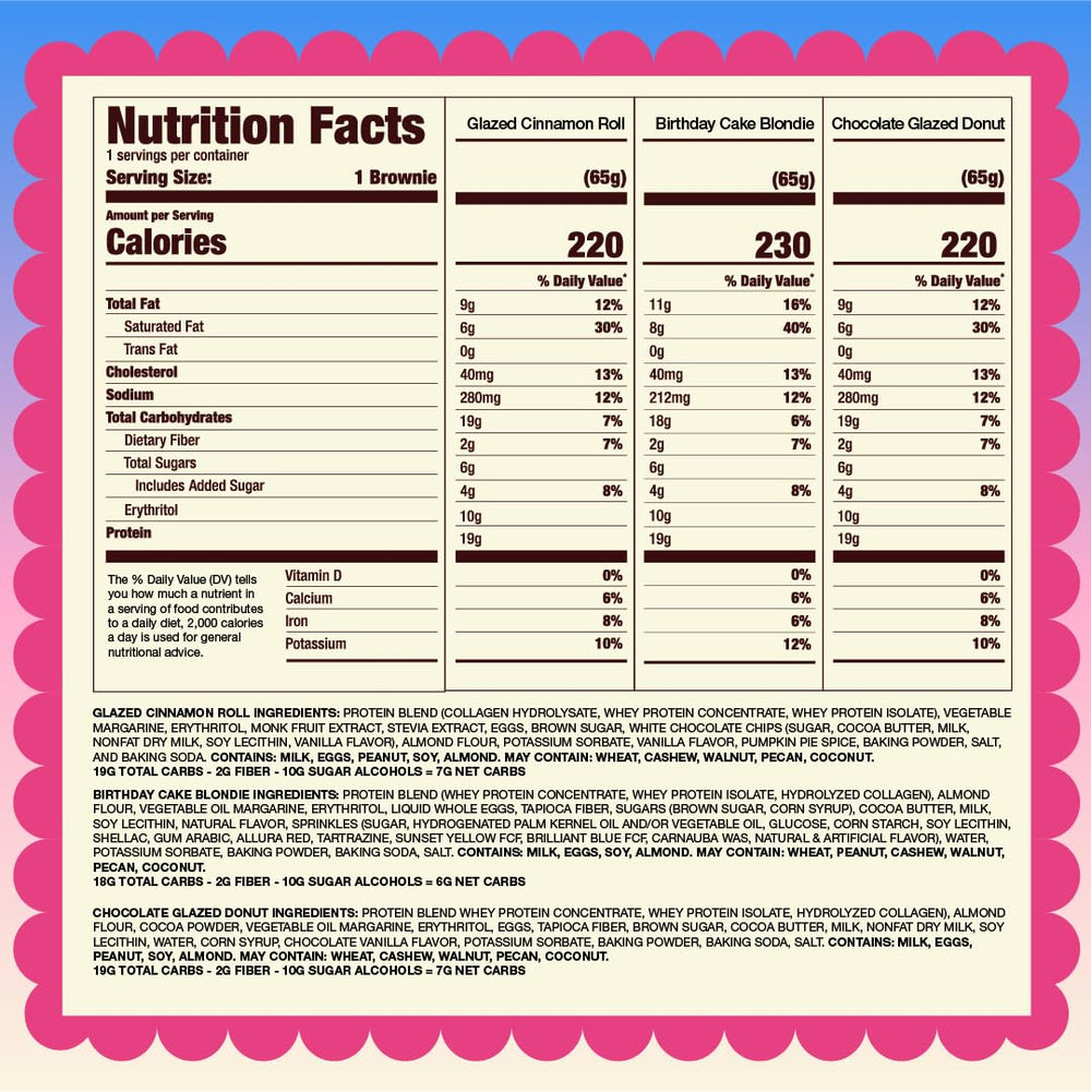 Alpha Prime Prime Bites Brownie variety flavors display appealing, low-sugar protein treats
