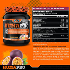 ALR Industries Humapro Passion Fruit powder being mixed shows high-efficiency amino delivery with minimal calories.