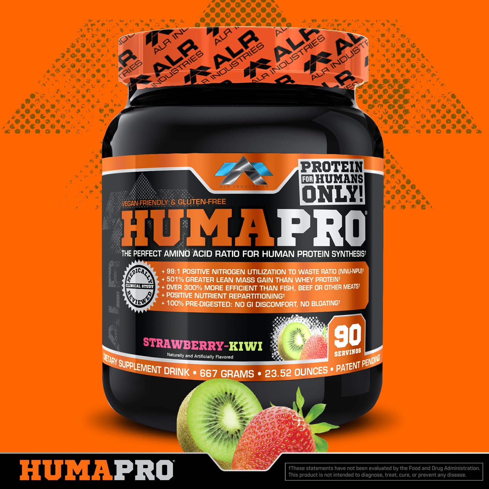 ALR Industries Humapro ingredient blend close-up emphasizes vegan amino acids for clean nutrition