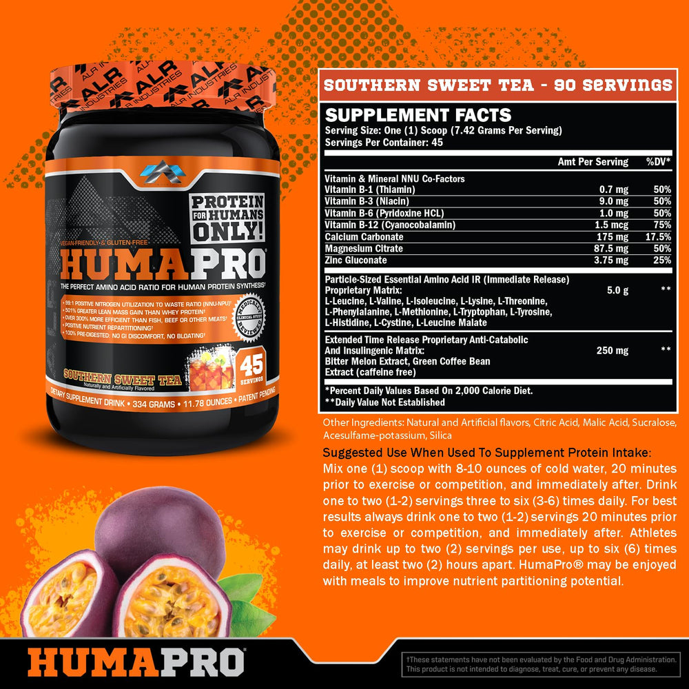 Humapro scoop with serving measure emphasizes high concentration for efficient absorption.