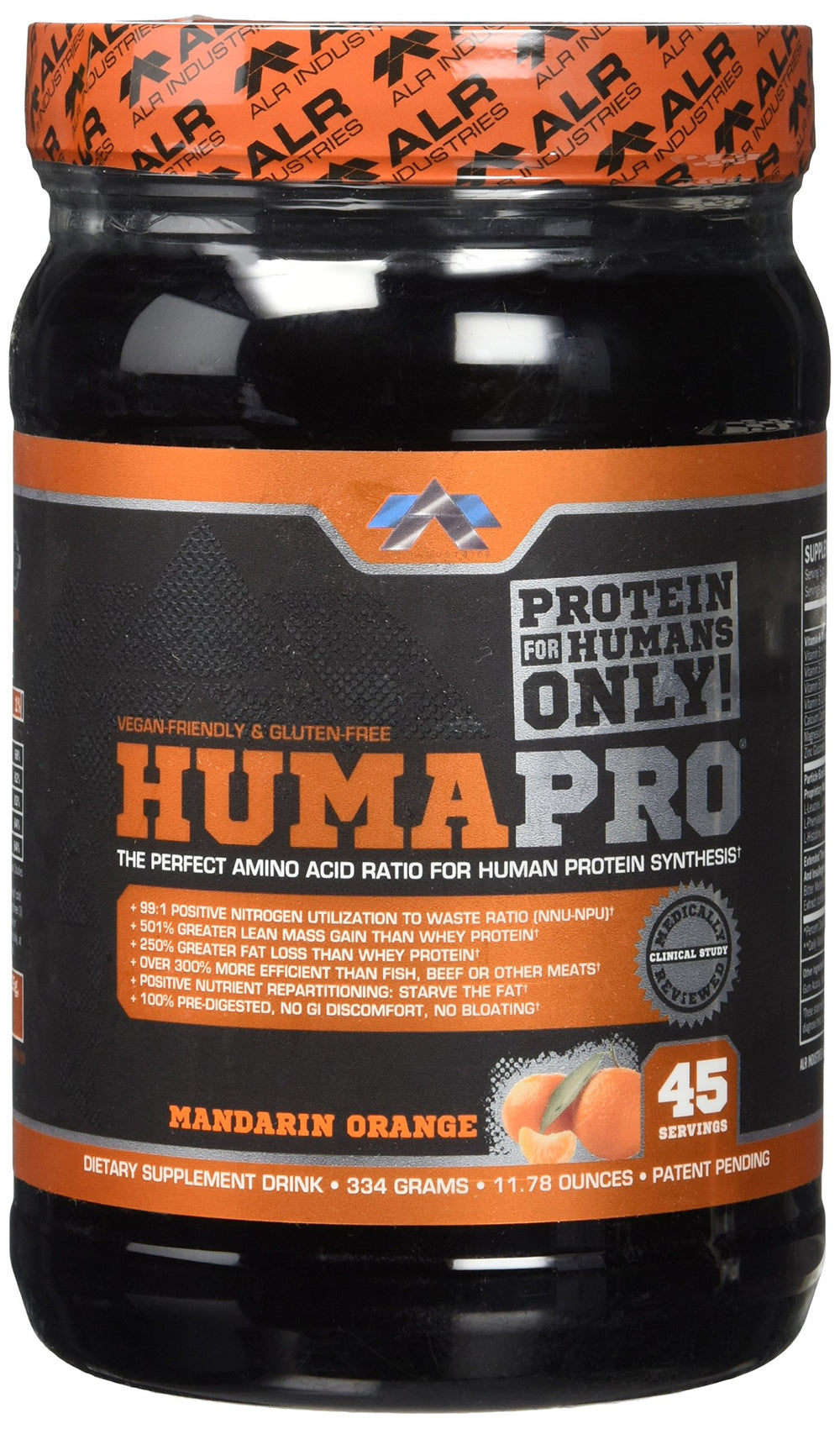Mandarin Orange Humapro shake served in glass as a low-calorie protein option for workouts