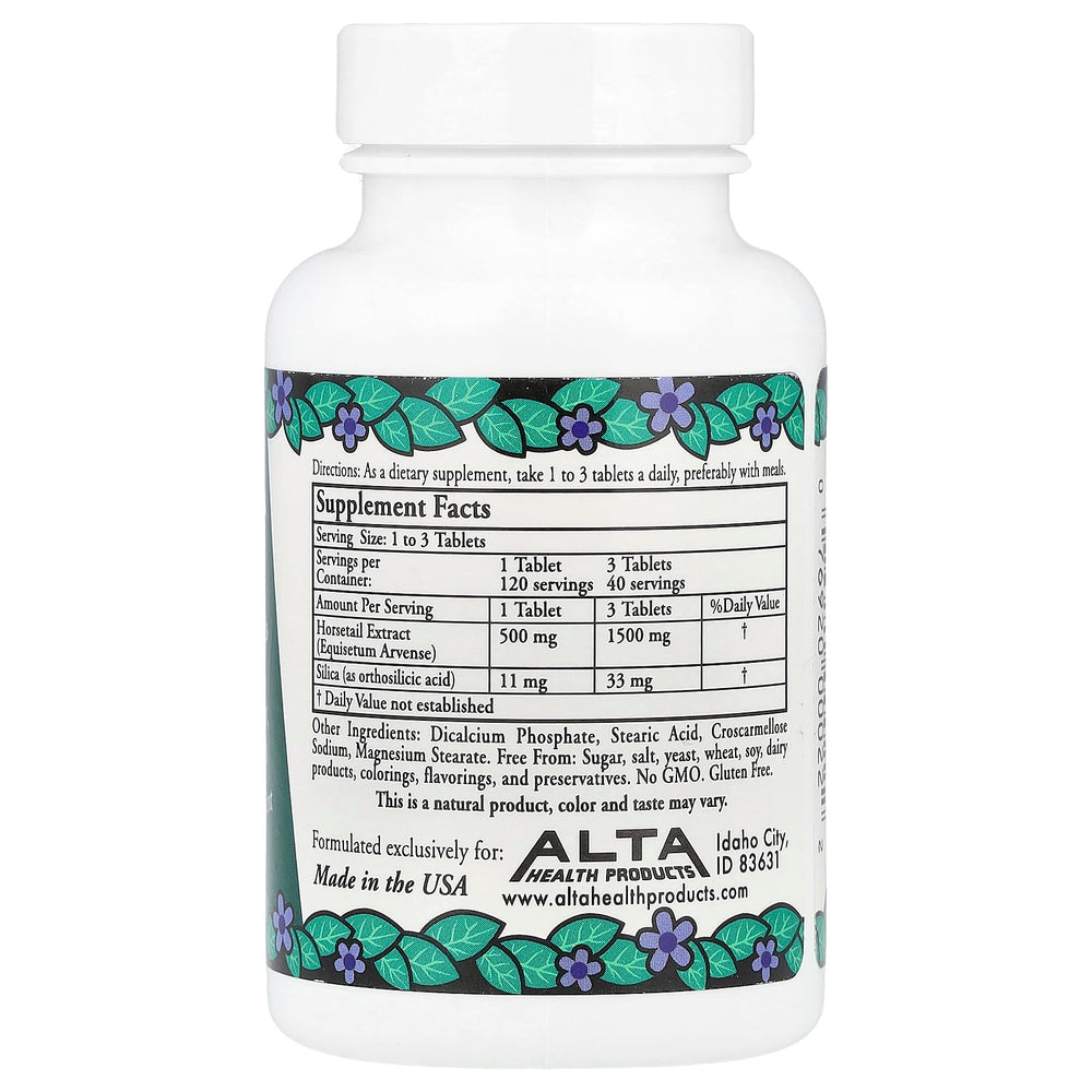 Alta Health Silica capsules close-up emphasizing bioflavonoids and trace minerals.