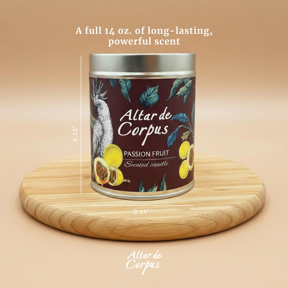 Altar de Corpus Decorative Tin Candle Design—boho chic focal point for any room.