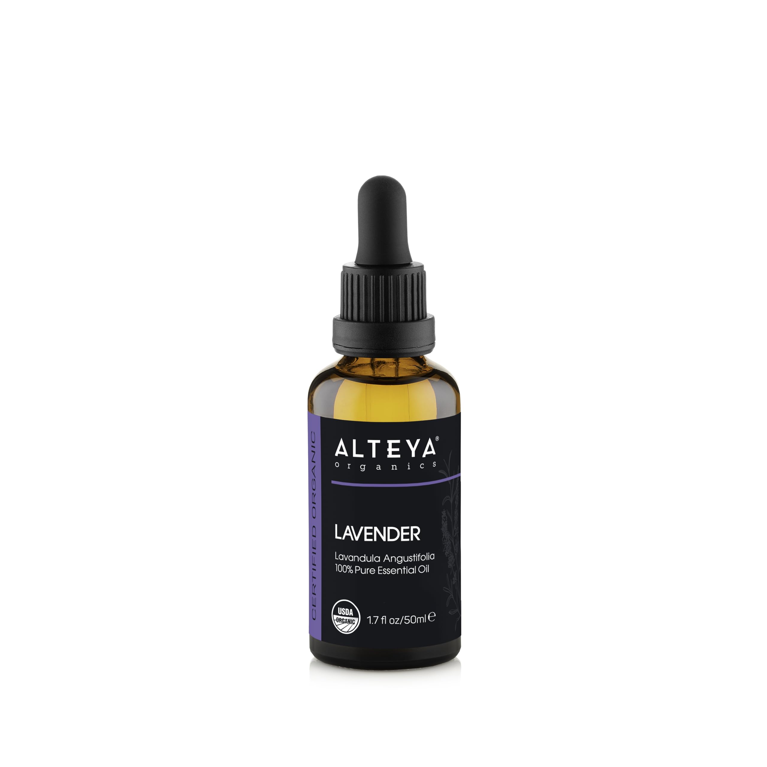 Alteya lavender essential oil bottle in amber glass, ideal for daily aromatherapy.