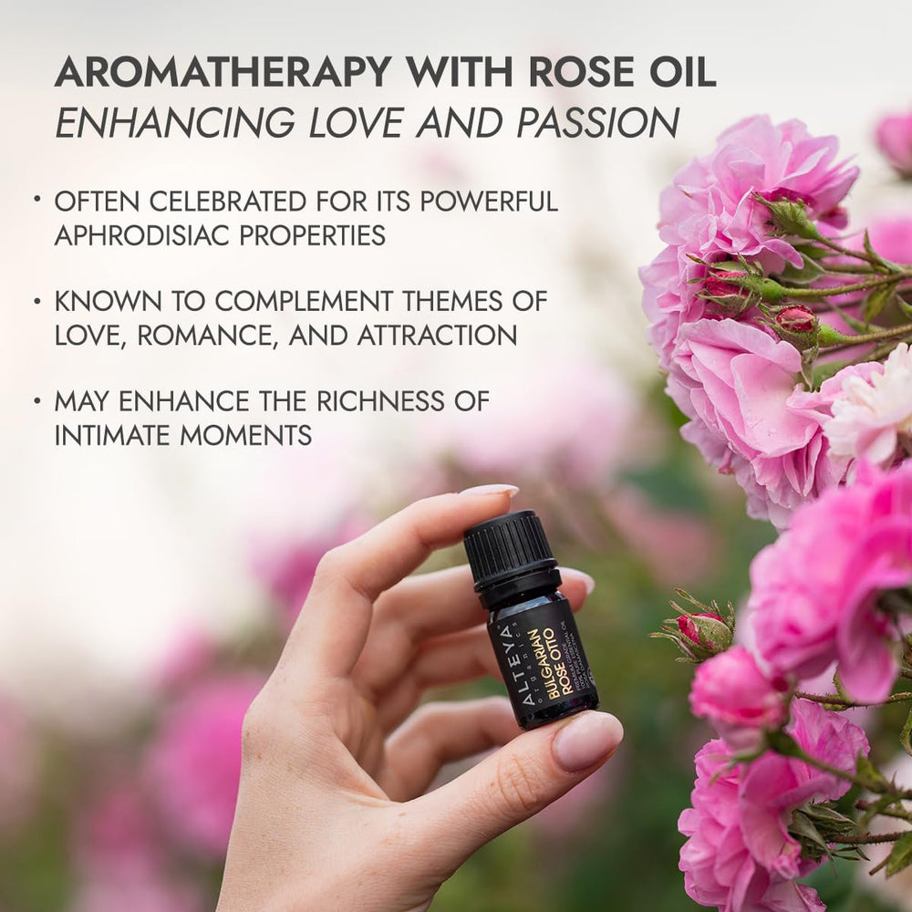 Alteya Organics Rose Essential Oil integrated into skincare routine for fragrance and care