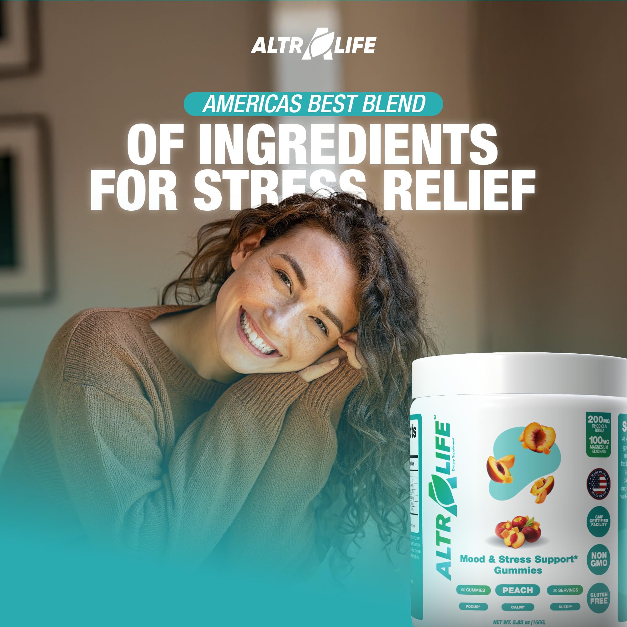 ALTRALIFE Kava Kava Gummies close-up highlighting color and relaxation support.
