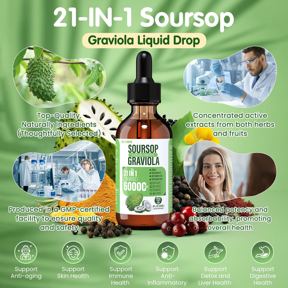 Altuvyx soursop liquid amber bottle preserving freshness and aroma.