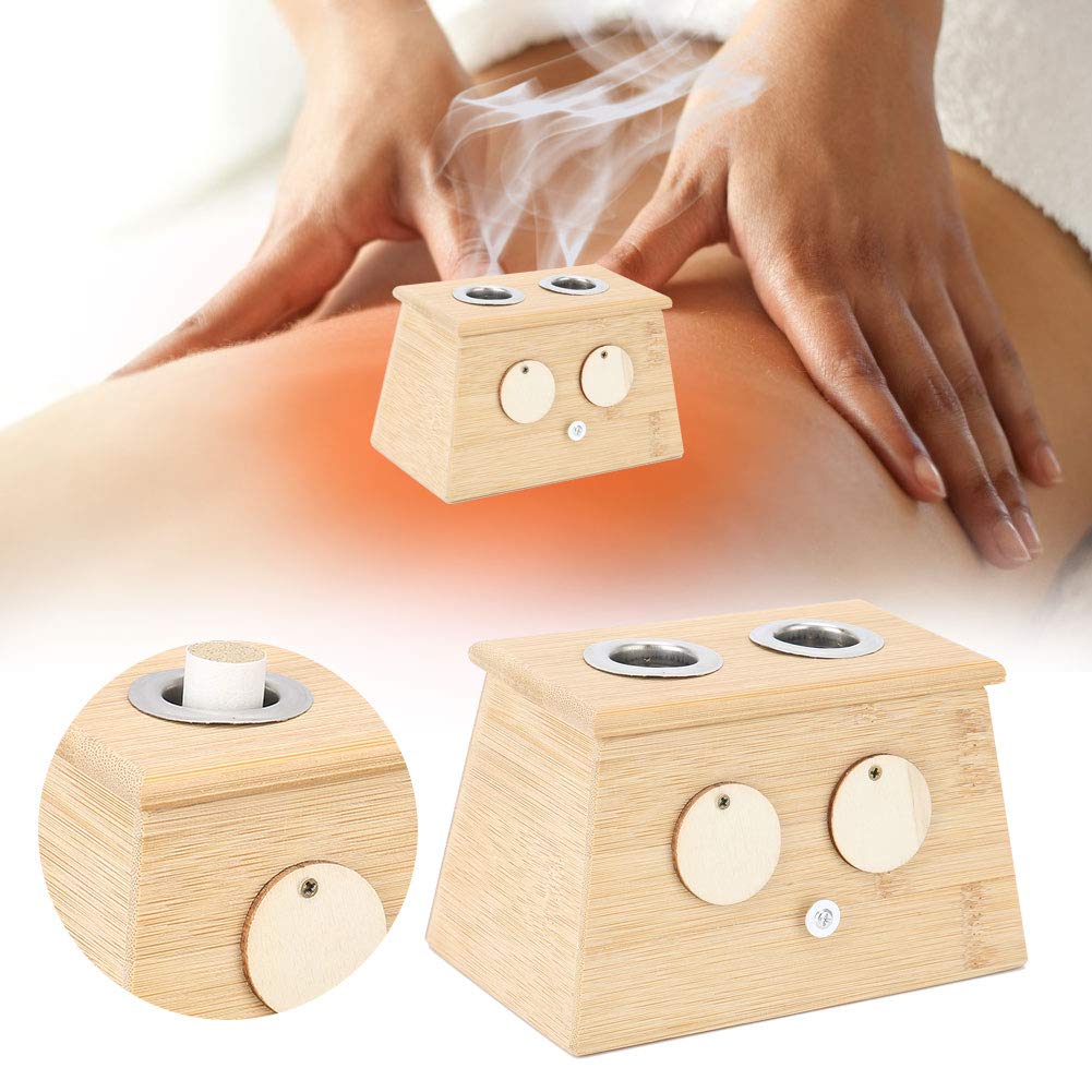Alucy bamboo moxa box side with elastic band ensures secure placement.