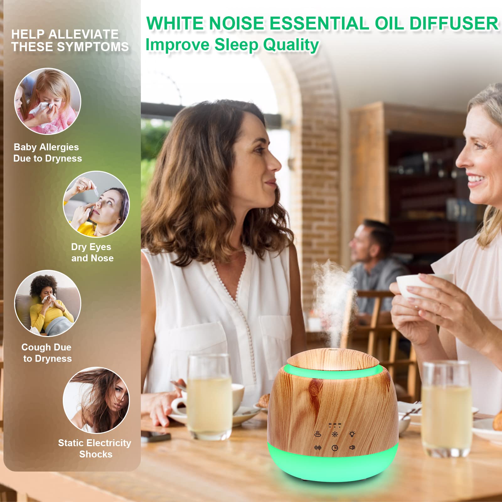 ALVOGIMOR Aromatherapy Diffuser Auto-Off feature helps safety when water runs dry.