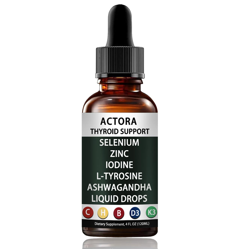 Alzclipp Actora thyroid support bottle with easy-to-use drops.