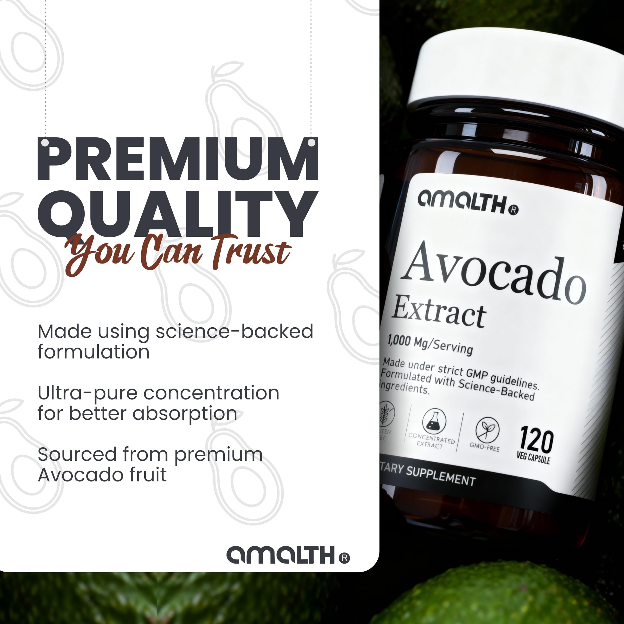 AMALTH GMP quality seal visible on packaging emphasizing manufacturing standards