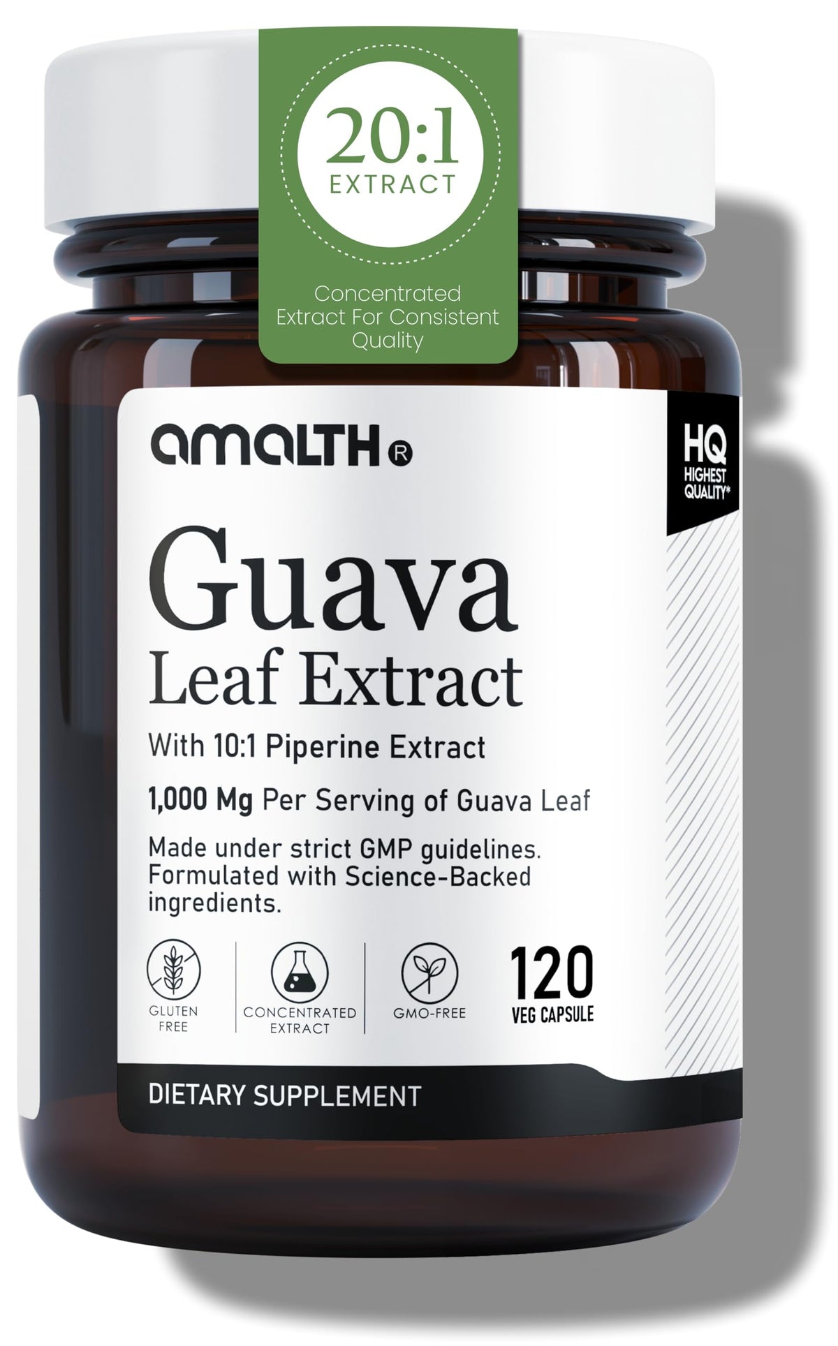 AMALTH Guava Leaf Extract bottle for daily wellness and convenient capsules