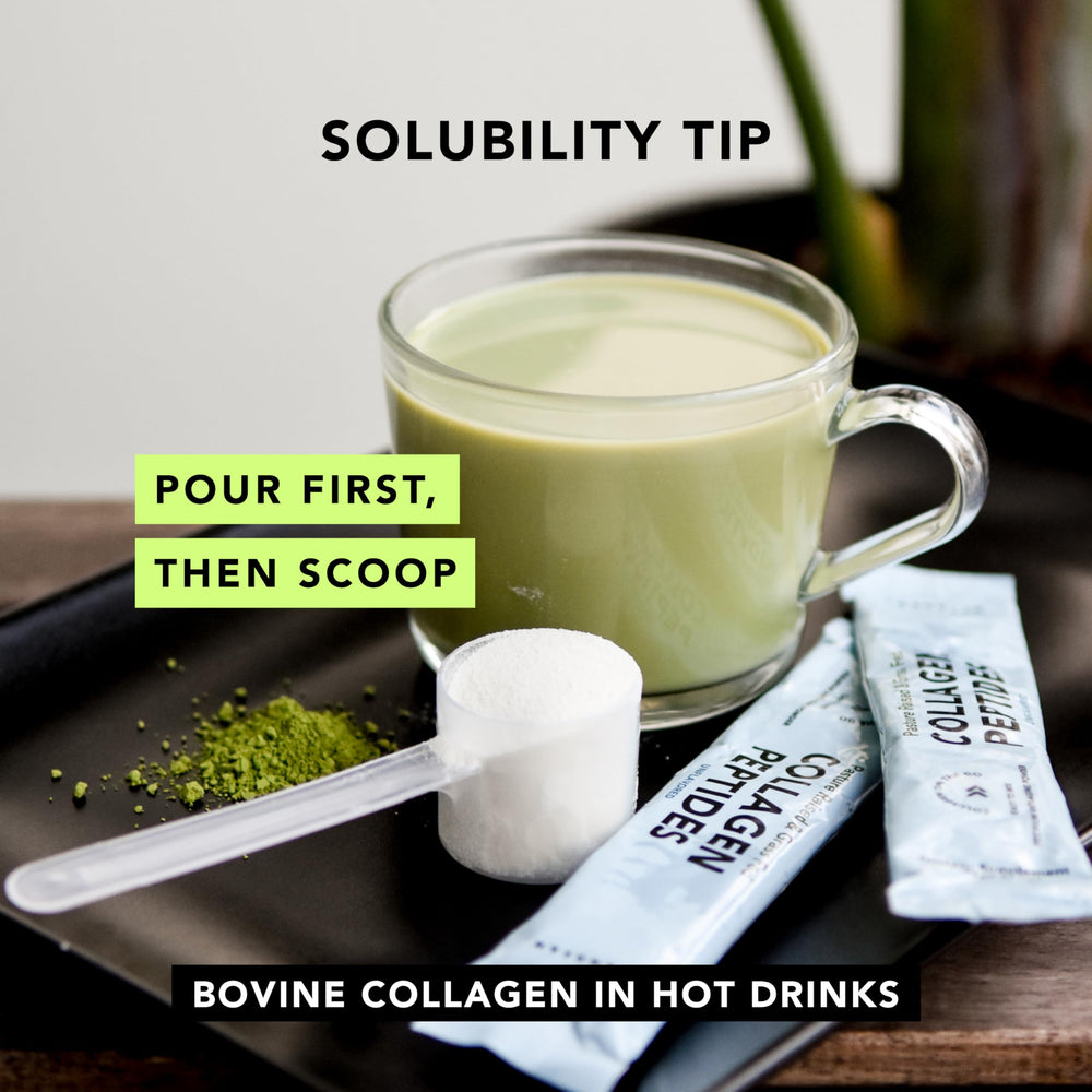 AMANDEAN collagen mixes well in hot or cold liquids
