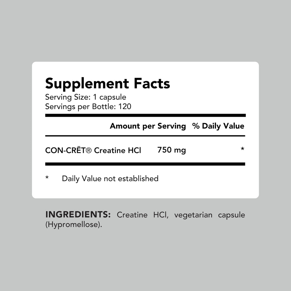 AMANDEAN Creatine HCl pills beside glass of water illustrating easy daily intake.