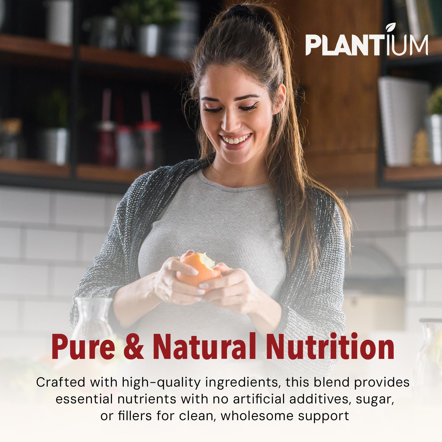 AMAXI Plantium daily-use bottle with spoon illustrates easy routine